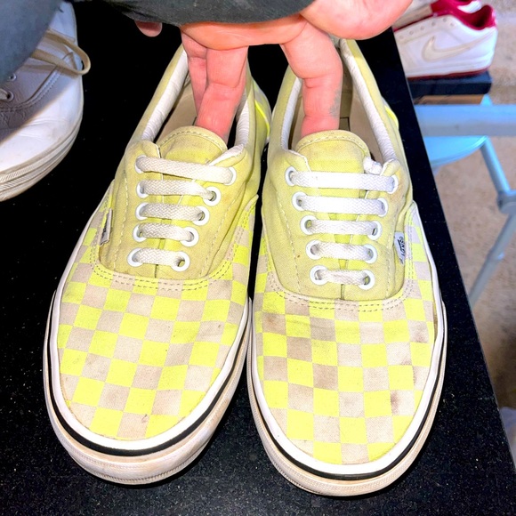 🔥 SOLD🔥Vans Era Lime Green & White Checkerboard Sneakers - Picture 1 of 8